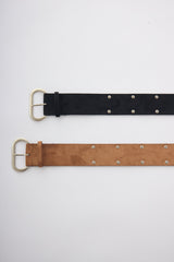 suede double studs belt