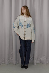 vintage square lace collar blouse