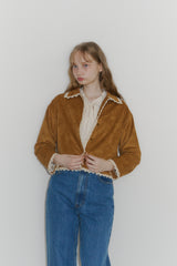 piping lace suede jacket