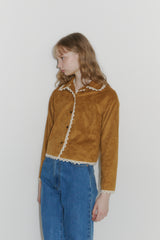 piping lace suede jacket