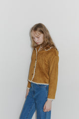 piping lace suede jacket