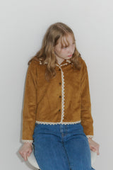 piping lace suede jacket