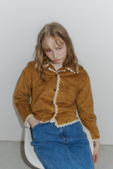 piping lace suede jacket