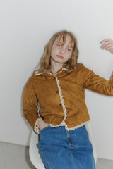 piping lace suede jacket
