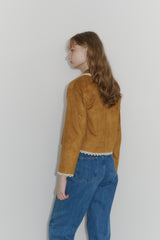 piping lace suede jacket