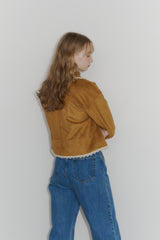 piping lace suede jacket