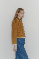 piping lace suede jacket