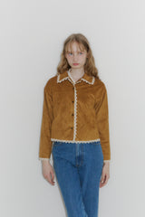 piping lace suede jacket