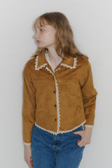 piping lace suede jacket