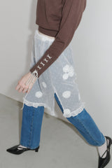 flower dot sheer skirt