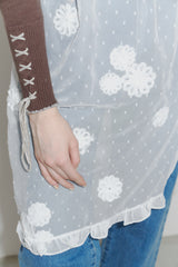 flower dot sheer skirt