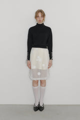 flower dot sheer skirt