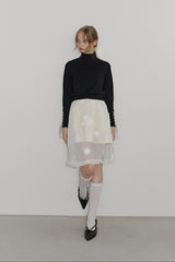 flower dot sheer skirt