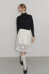 lace up ribbon turtle knit