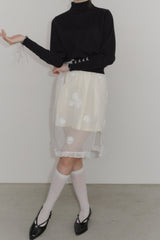 flower dot sheer skirt