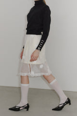 flower dot sheer skirt