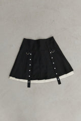layered pleats mini skirt