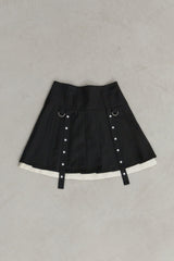 layered pleats mini skirt
