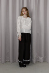 vintage square lace collar blouse