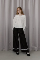 vintage square lace collar blouse