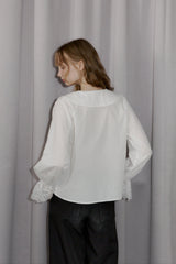 vintage square lace collar blouse