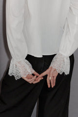vintage square lace collar blouse