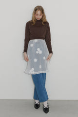 flower dot sheer skirt