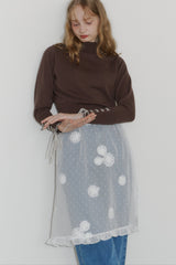 flower dot sheer skirt