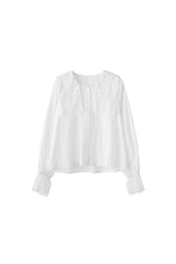 vintage square lace collar blouse