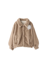 tulle brooch fur coat