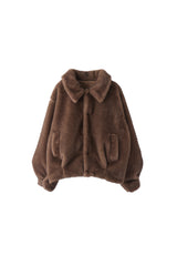 tulle brooch fur coat