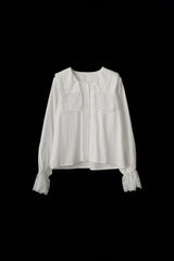 vintage square lace collar blouse