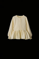 velours ribbon peplum cardigan