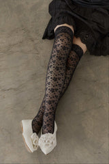 flower lace knee-highs