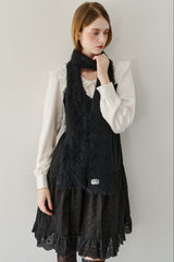 slim knit shaggy muffler