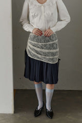 drawstring lace pleats skirt