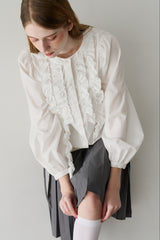 front frill blouse