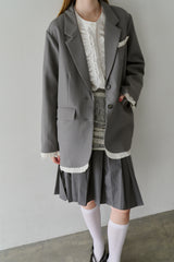 drawstring lace pleats skirt