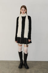 slim knit shaggy muffler