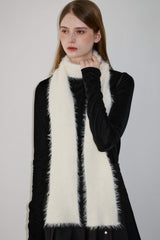 slim knit shaggy muffler