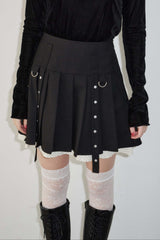 layered pleats mini skirt