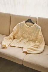 popcorn cable knit cardigan