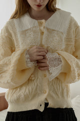 vintage square lace collar blouse