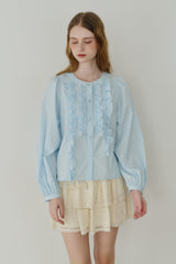 front frill blouse