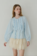 front frill blouse