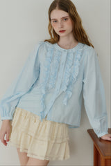front frill blouse