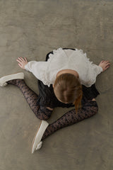 lace collar vintage satin blouse