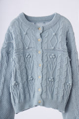 popcorn cable knit cardigan