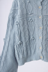 popcorn cable knit cardigan