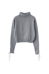 lace up ribbon turtle knit (NEW COLOR)